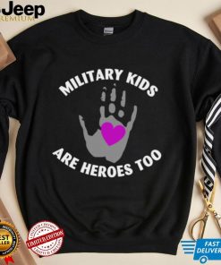 Purple Up For Military Kids T shirt, Military Kids Are Heroes Too Purple Up Military Child Month T shirt