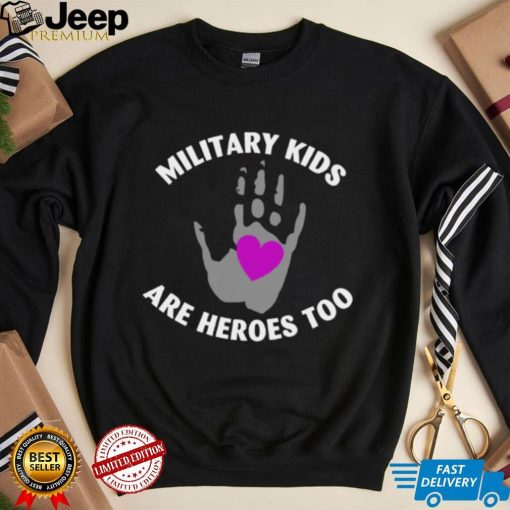 Purple Up For Military Kids T shirt, Military Kids Are Heroes Too Purple Up Military Child Month T shirt