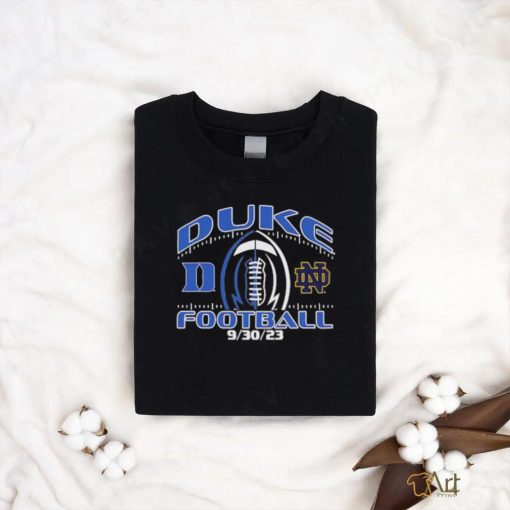 Top duke Blue Devils vs. Notre Dame Fighting Irish Blue 84 Unisex 2023 Football Matchup T Shirt