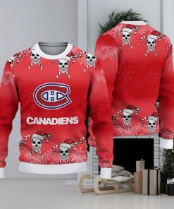 Montreal Canadiens Fans Skull Carols Ugly Christmas Sweater