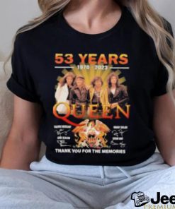 Queen band 53 years 1970 2023 thank you for the memories shirt