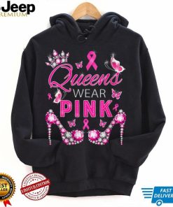 Queens Wear Pink Breast Cancer Awareness Ribbon Support V Neck T Shirt