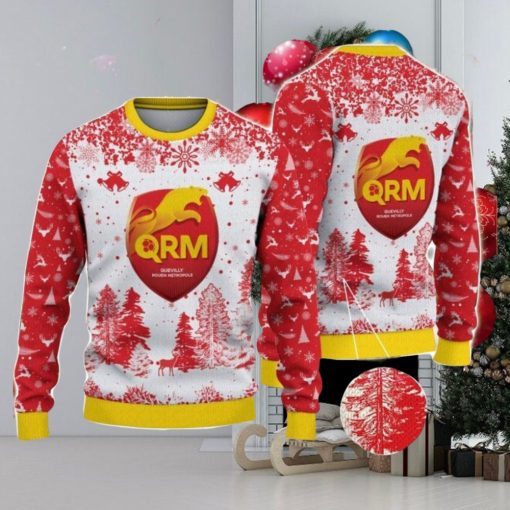 Quevilly Rouen Metropole Big Logo Pine Trees Big Fans Gift Christmas Sweater For Men And Women