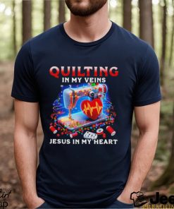 Quilting in my Veins Jesus in my Heart Merry Christmas 2023 Shirt