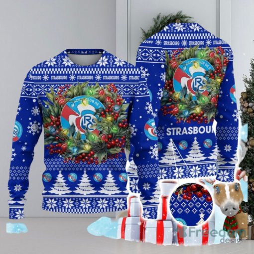 RC Strasbourg Alsace Ugly Christmas Sweater Gift Ideas For Fans