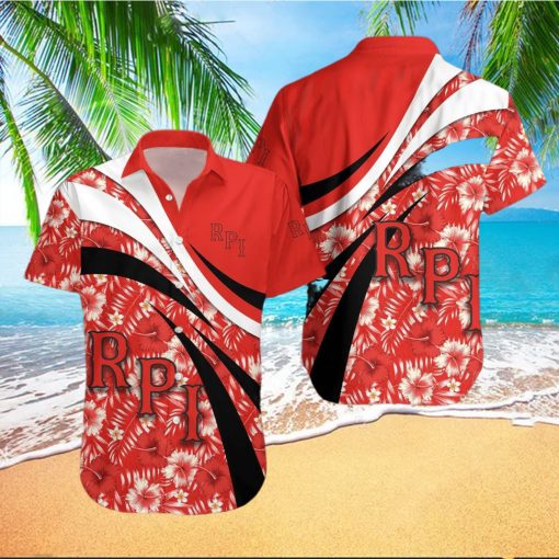 RPI Engineers 3D Hawaiian Shirt Hibiscus Sport Style NCAA Summer Beach For Fans Gift