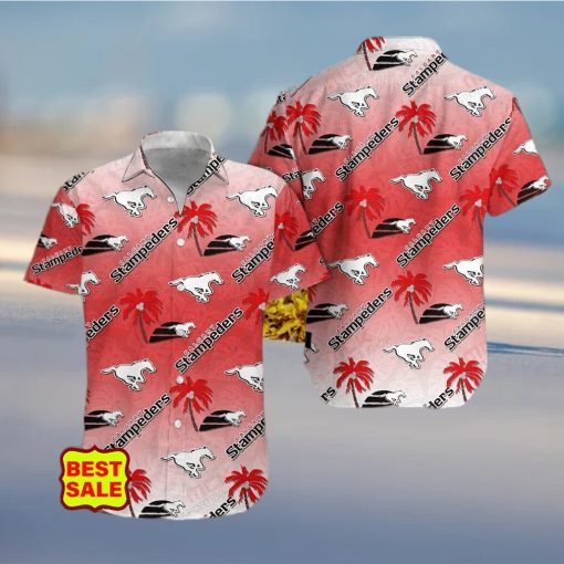 CFL Team Calgary Stampeders Aloha Style 4 Big Logo Hawaiian Shirt