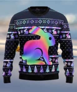 Rabbit Hologram Ugly Christmas Sweater