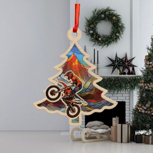 Racing Dirt Bike Color Personalized Suncatcher Ornament