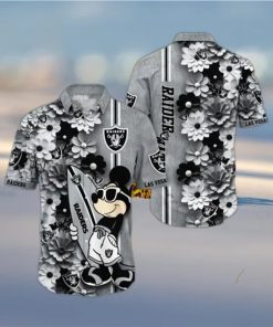 Raiders Hawaiian Shirt Skull And Mickey Surfing A Fashionable Statement For The Modern Beach Bum