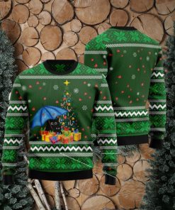 Rain With Love Black Cat And Umbrella Ugly Christmas 3D Sweater Gift For Christmas