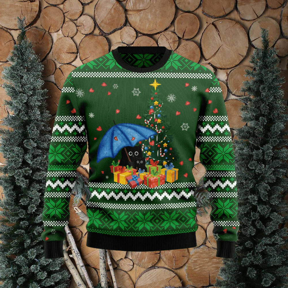 Black cat shop christmas sweater