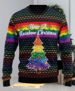 Rainbow LGBT Ugly Christmas Sweater, Funny Xmas Sweater