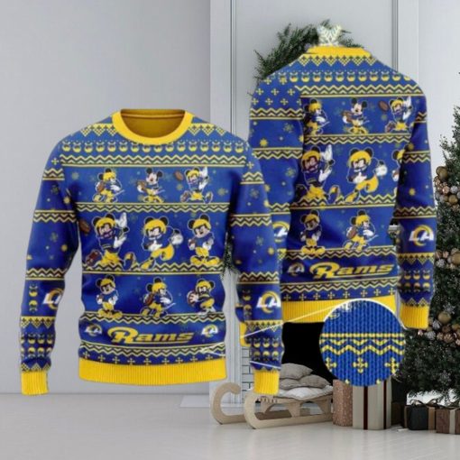 Rams Mickey Mouse Knitted Ugly Christmas Sweater