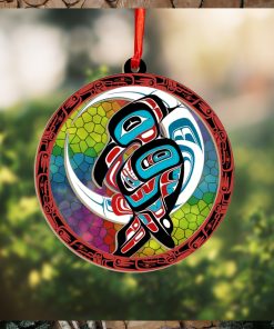 Raven And Moon Spirit Suncatcher Ornament Haida Art Christmas Tree Decorations 2023