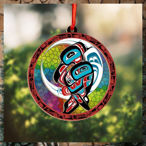 Raven And Moon Spirit Suncatcher Ornament Haida Art Christmas Tree Decorations 2023