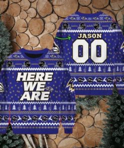 Ravens Football Here We Are Ugly Sweater For Woman