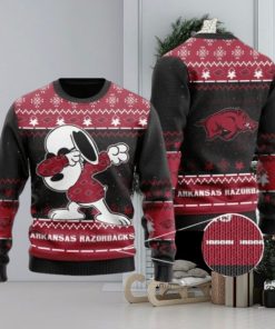 Razorbacks Snoopy Dabbing Knitted Ugly Christmas Sweater