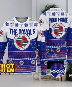 Reading FC Big Logo Custom Name 3D Ugly Christmas Sweater Christmas Gift For Big Fans