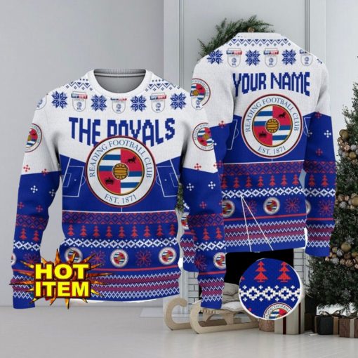 Reading FC Big Logo Custom Name 3D Ugly Christmas Sweater Christmas Gift For Big Fans