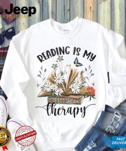 Reading Is My Therapy Sweatshirt , Book Floral Reading Crewneck Sweater