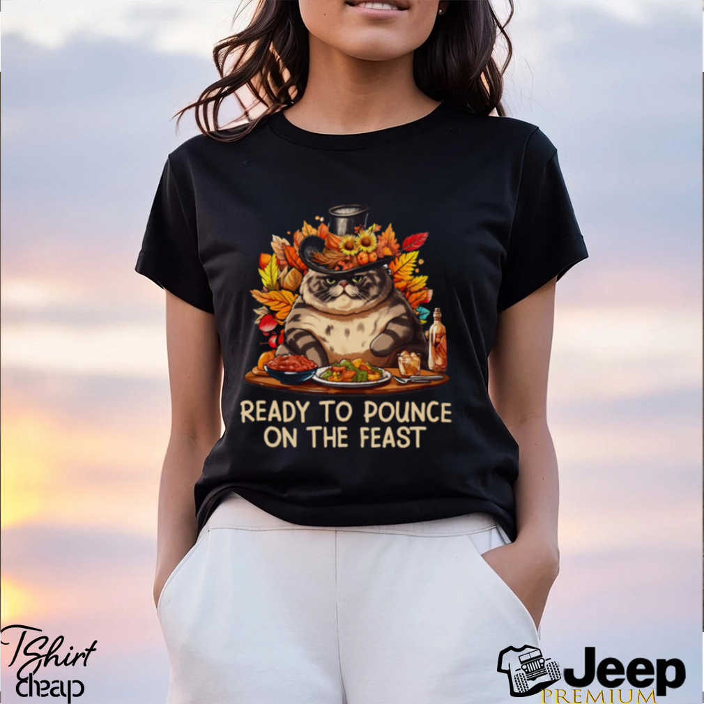 Ready To Pounce On The Feast   Thanksgiving Cat Classic T Shirt