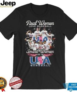 Real Women Love Baseball Smart Women Love The USA Baseball Shirt