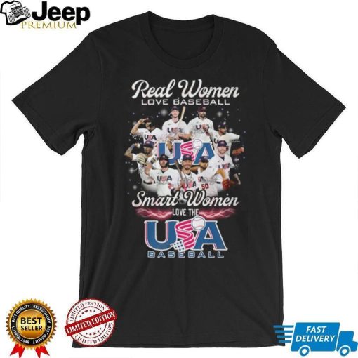 Real Women Love Baseball Smart Women Love The USA Baseball Shirt