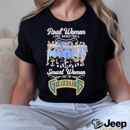 Real Women Love Basketball Smart Women Love The Memphis Grizzlies 2023 Signatures Shirt