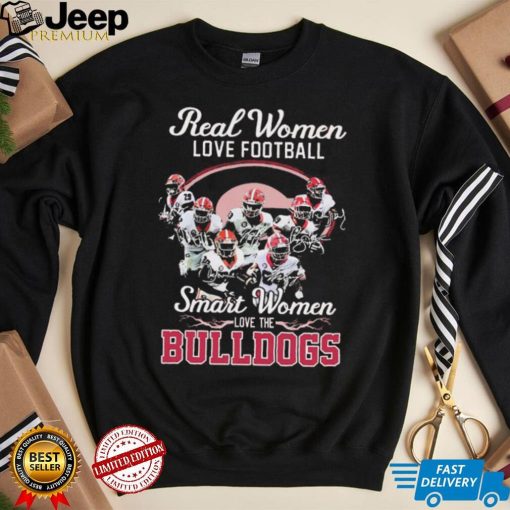 Real Women Love Football Signature Smart Women Bulldogs Shirt