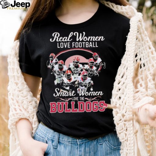 Real Women Love Football Signature Smart Women Bulldogs Shirt