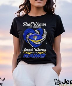 Real Women Love Football Smart Women Love Los Angeles Rams Heart Diamond 2023 Shirt