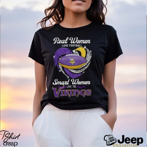 Real Women Love Football Smart Women Love Minnesota Vikings Heart Diamond 2023 Shirt