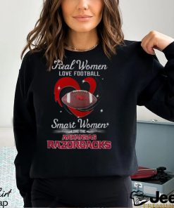 Real Women Love Football Smart Women Love The Arizona Razorbacks Diamond Heart T shirt