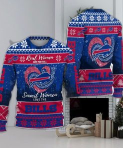 Real Women Love Football Smart Women Love The Buffalo Bills Ugly Christmas Sweater Christmas Gift For Fans