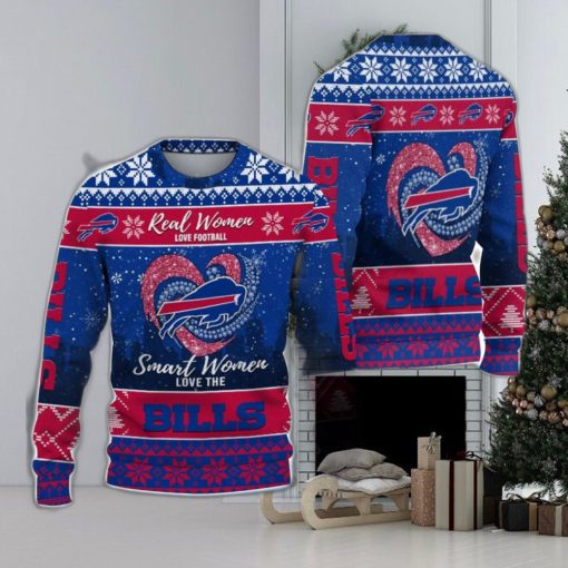 Real Women Love Football Smart Women Love The Buffalo Bills Ugly Christmas Sweater Christmas Gift For Fans