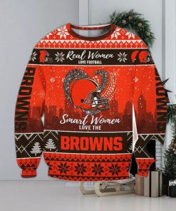 Real Women Love Football Smart Women Love The Cleveland Browns Ugly Christmas Sweater