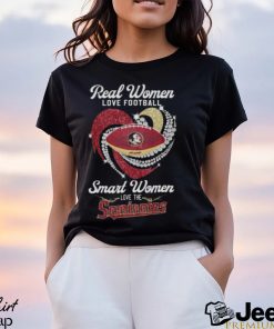 Real Women Love Football Smart Women Love The Florida State Seminoles Diamond Heart 2023 Shirt