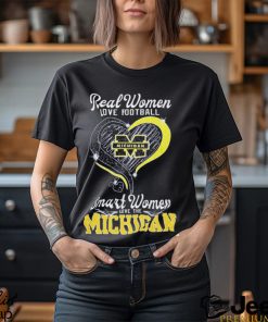 Real Women Love Football Smart Women Love The Michigan Diamond Heart T Shirt