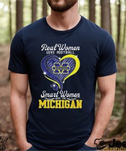 Real Women Love Football Smart Women Love The Michigan Diamond Heart shirt