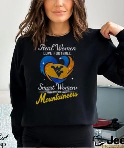 Real Women Love Football Smart Women Love The Mountaineers Diamond Heart T shirt