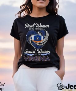 Real Women Love Football Smart Women Love Virginia Cavaliers Heart Diamond 2023 Shirt