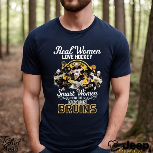 Real Women Love Hockey Smart Women Love The Boston Bruins NHL 2023 Signatures Shirt Ladies V neck