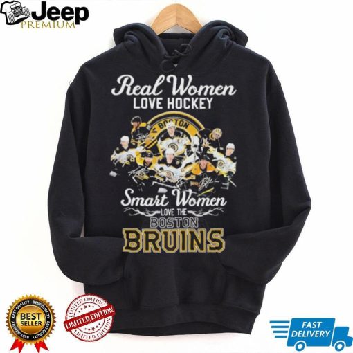 Real Women Love Hockey Smart Women Love The Boston Bruins NHL 2023 Signatures Shirt