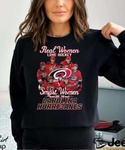 Real Women Love Hockey Smart Women Love The Carolina Hurricanes T Shirt