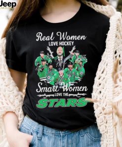 Real Women Love Hockey Smart Women Love The Dallas Stars Stanley Cup Playoff 2023 Signatures Shirt