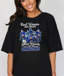 Real Women Love Hockey Smart Women Love The Vancouver Canucks 2023 Signatures Shirt