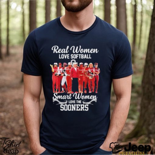 Real Women Love Softball Smart Women Love The Oklahoma Sooners Shirt