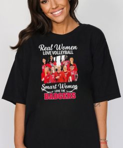 Real Women Love Volleyball Smart Women Love The Wisconsin Badgers Volleyball Shirt