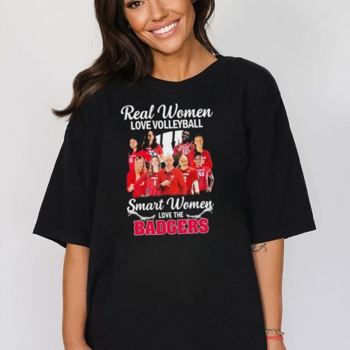 Real Women Love Volleyball Smart Women Love The Wisconsin Badgers Volleyball Shirt
